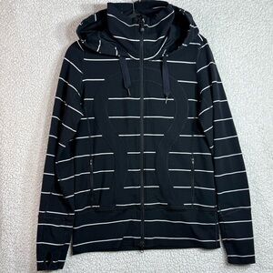 lululemon athletica Black and White Striped Hoodie